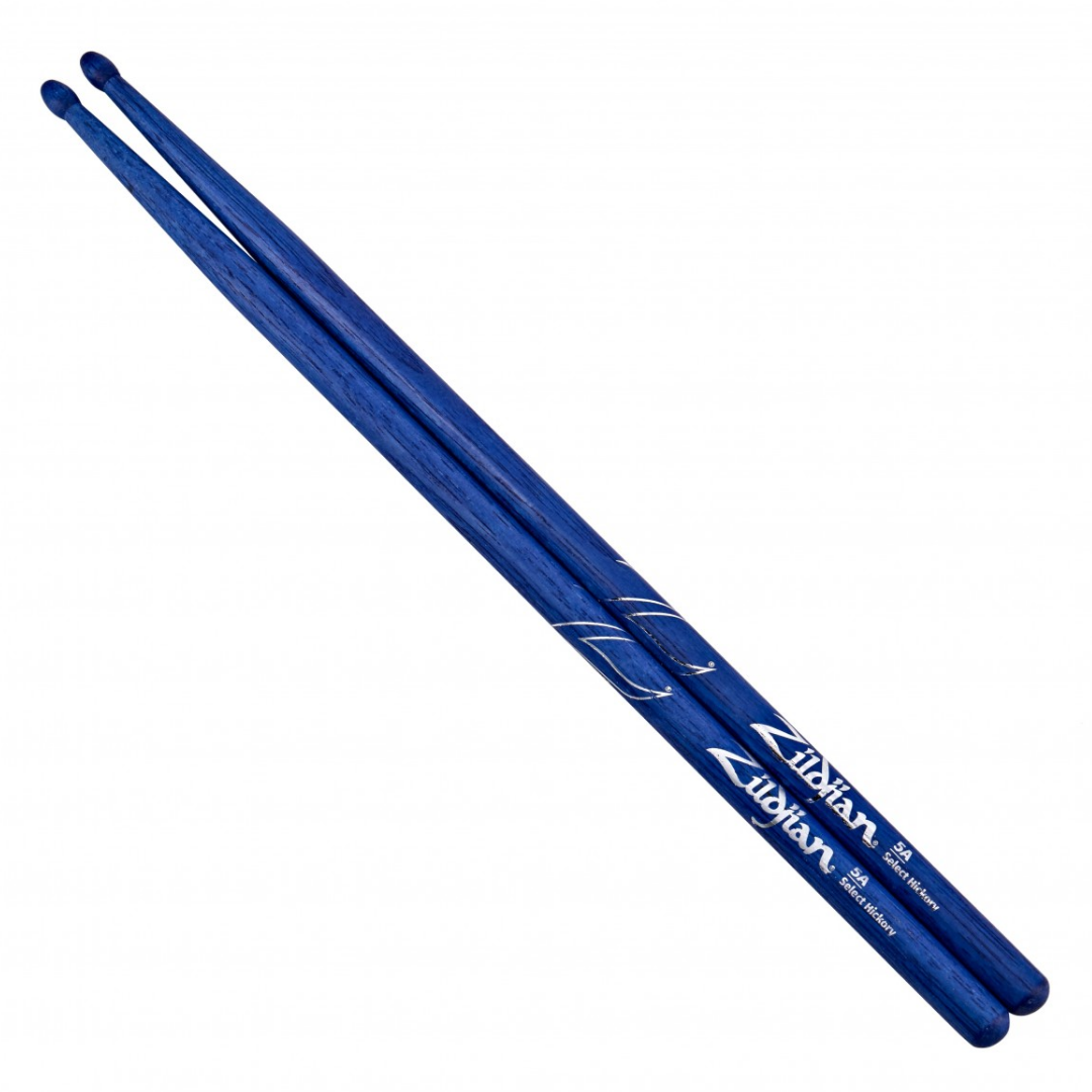 Zildjian Hickory Drumsticks 5A Wood Tip, Blue