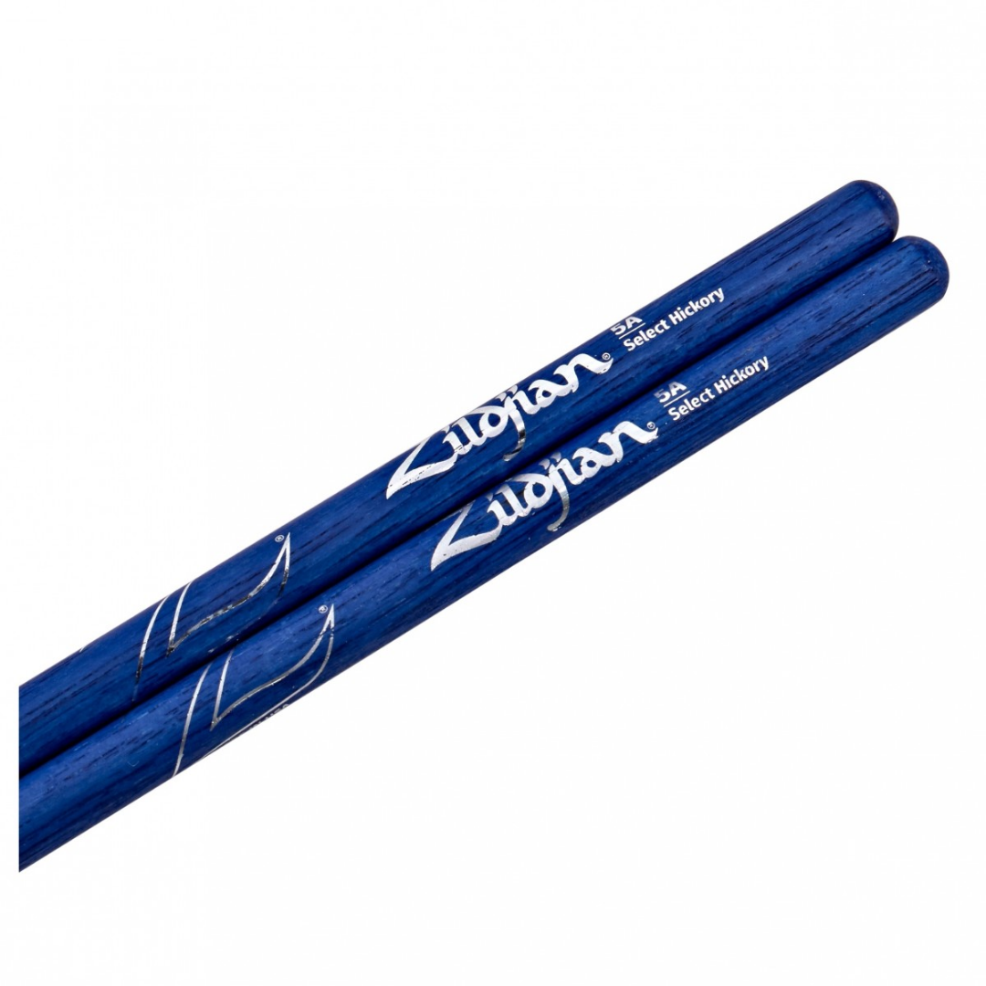 Zildjian Hickory Drumsticks 5A Wood Tip, Blue