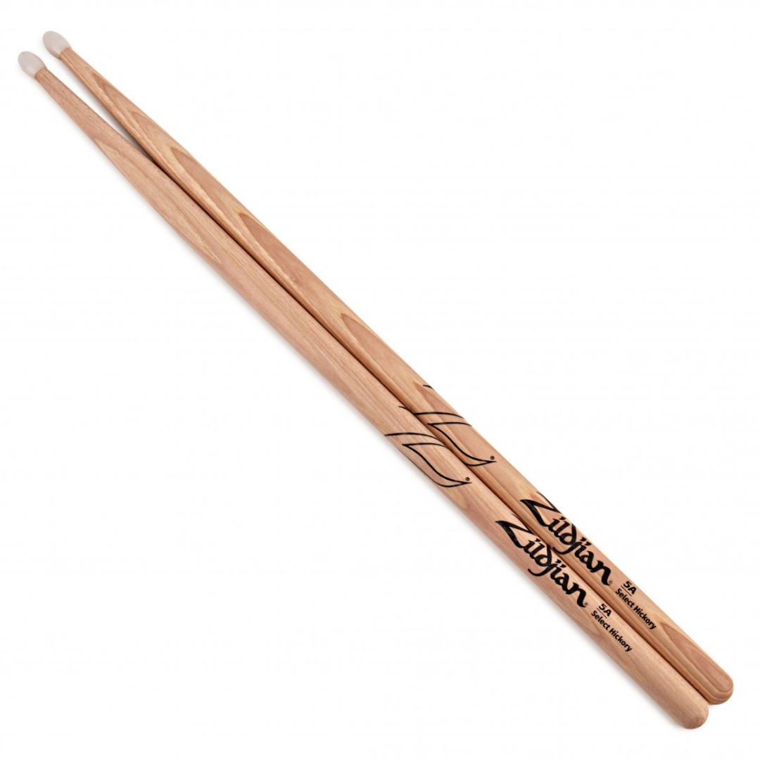 Zildjian Hickory Drumsticks 5A Nylon Tip, Natural |  ZILDJIAN |  DRUMSTICK |  Zoso Music