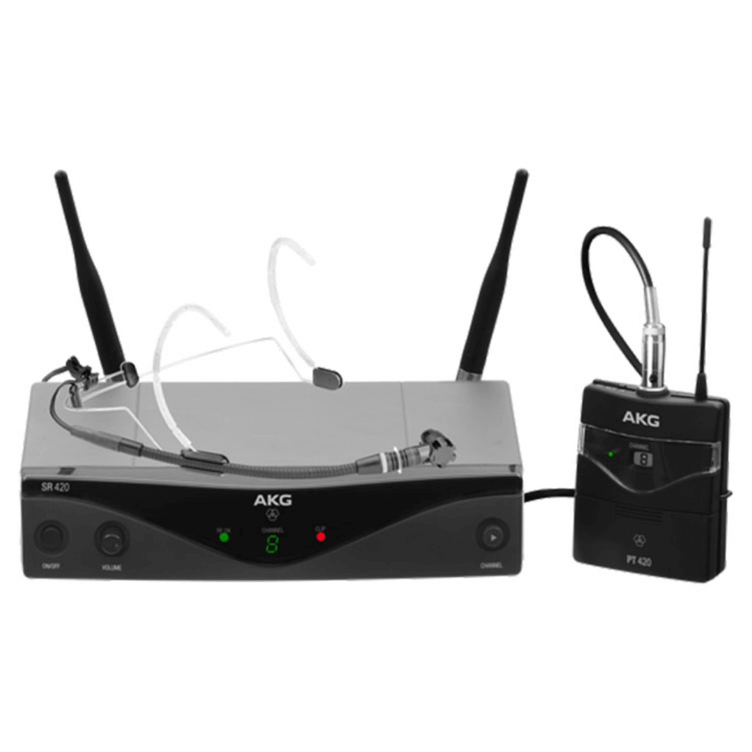 AKG WMS420 Headworn Set Wireless Microphone System, 606 - 613 MHz - Band U1 (WMS-420 / WMS 420 | AKG , Zoso Music