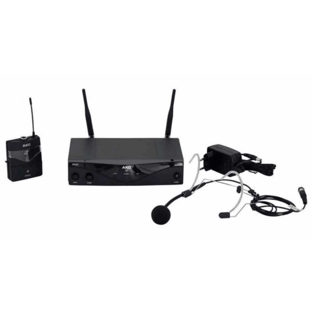 AKG WMS420 Headworn Set Wireless Microphone System, 614 - 630 MHz - Band U2 (WMS-420 / WMS 420) | AKG , Zoso Music