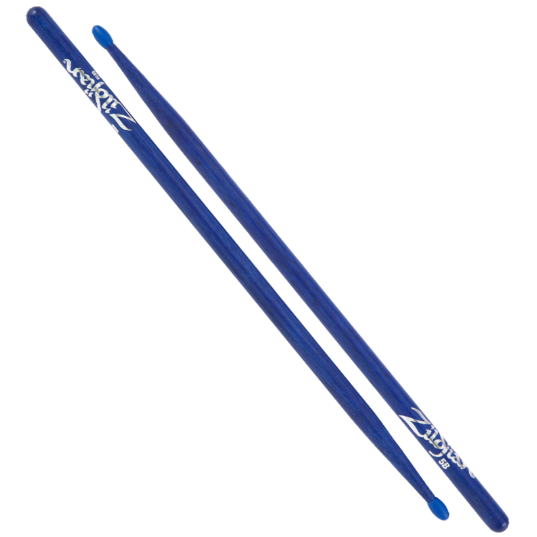Zildjian Hickory Drumsticks 5B Wood Tip, Blue