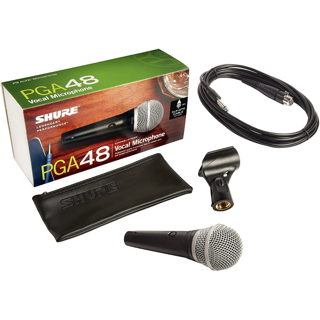 Shure PGA48-QTR Cardioid Dynamic Vocal Microphone, XLR-QTR Cable (PGA48 QTR/ PGA48QTR / PGA-48), SHURE, MICROPHONE, shure-microphone-pga48-qtr, ZOSO MUSIC SDN BHD