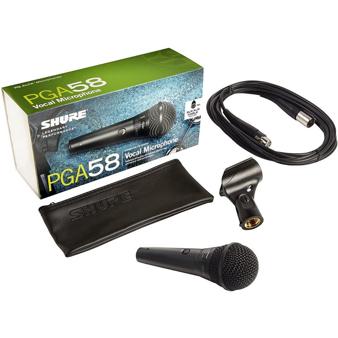 Shure PGA58-XLR Cardioid Dynamic Vocal Microphone, XLR-XLR Cable (PGA58 XLR/ PGA58XLR / PGA-58), SHURE, MICROPHONE, shure-microphone-pga58-xlr, ZOSO MUSIC SDN BHD