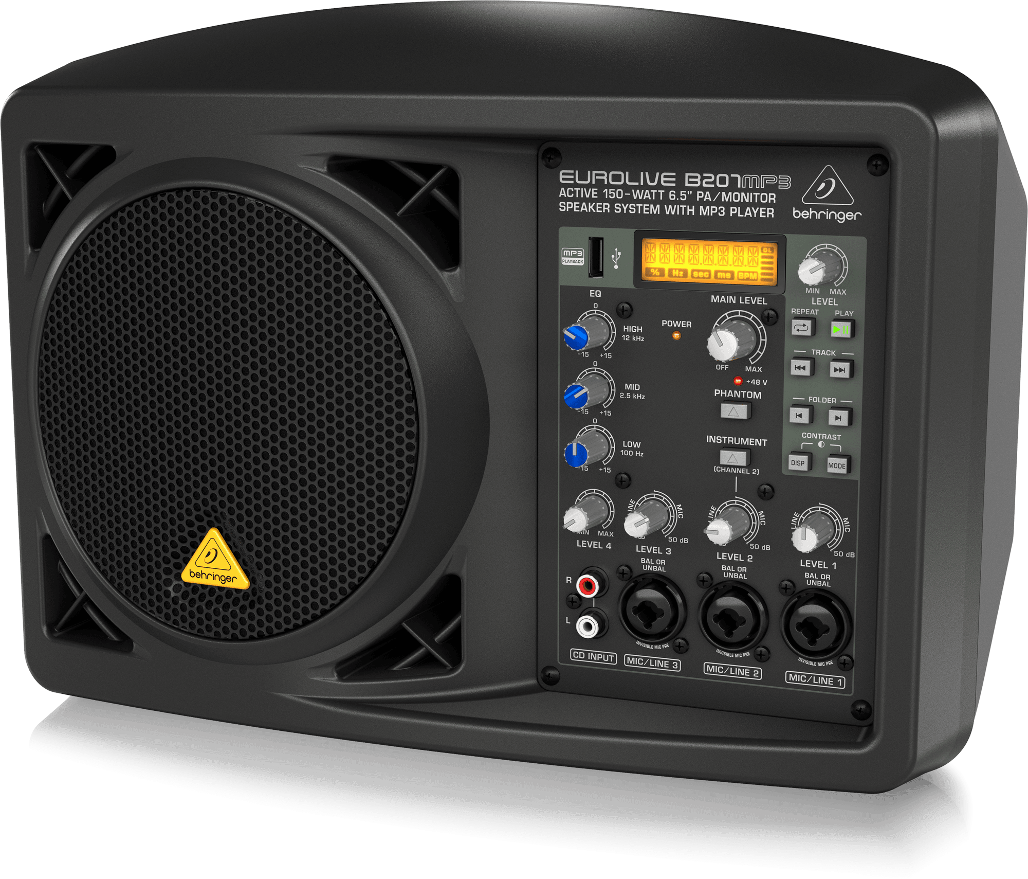 Behringer B207MP3 Active 150 Watt 6.5" PA/Monitor Speaker System with MP3 Player | BEHRINGER , Zoso Music