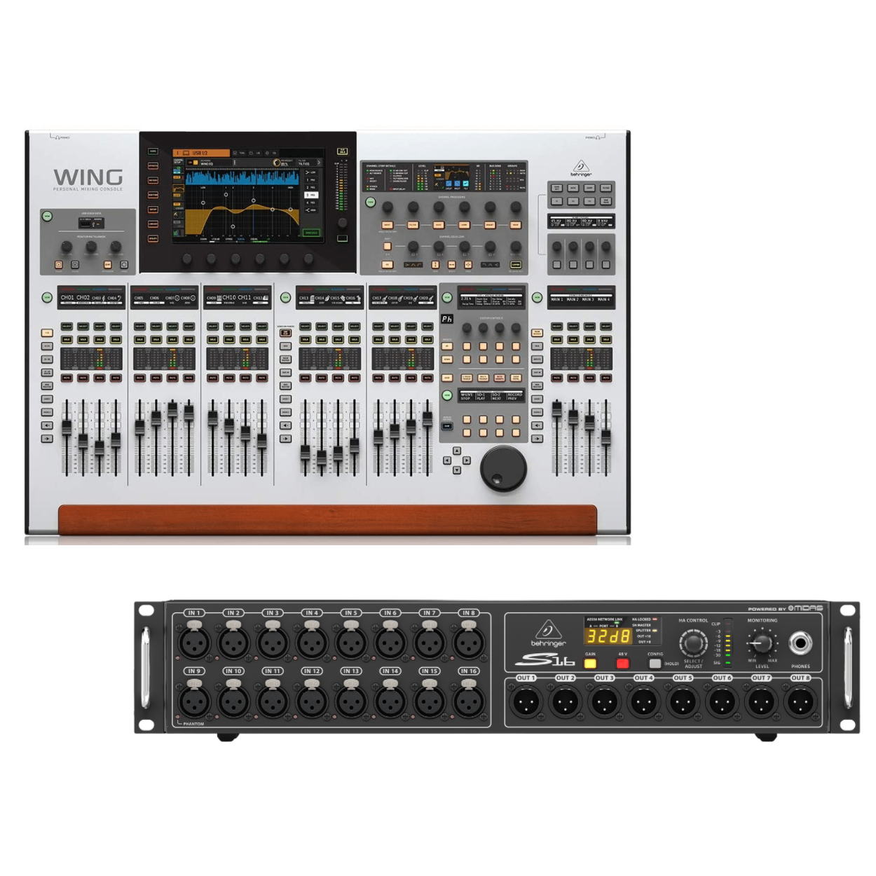 Behringer WING 48-channel Digital Mixer with S16 16-channel Digital Snake (S-16) | BEHRINGER , Zoso Music