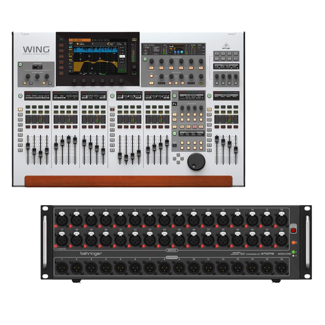 Behringer WING 48-channel Digital Mixer with S32 32-channel Stage Box (S-32) | BEHRINGER , Zoso Music