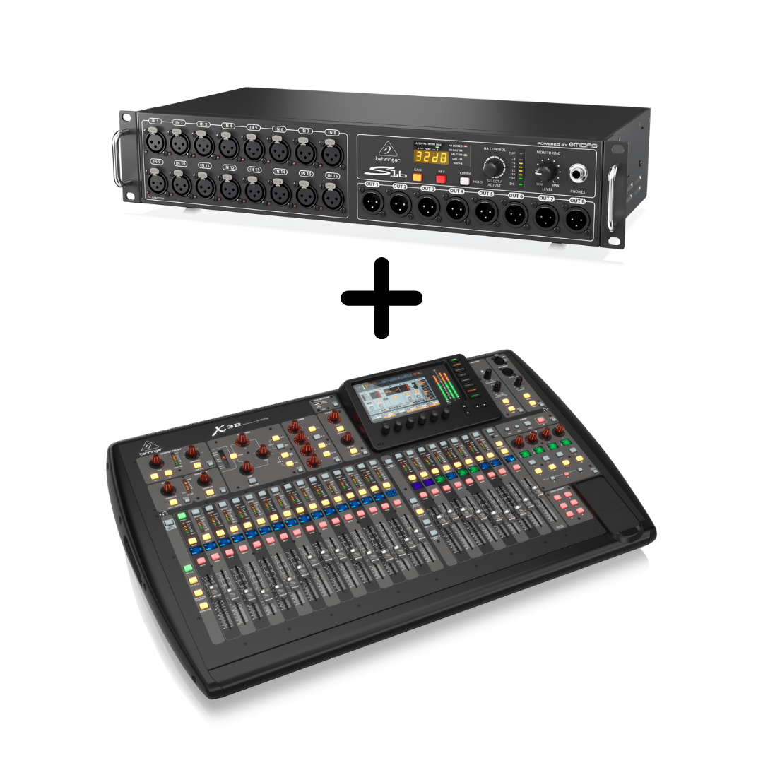 Behringer X32 Compact Digital Mixer with S-16 16-channel Stage Box Package (X-32 + S16)  | BEHRINGER , Zoso Music