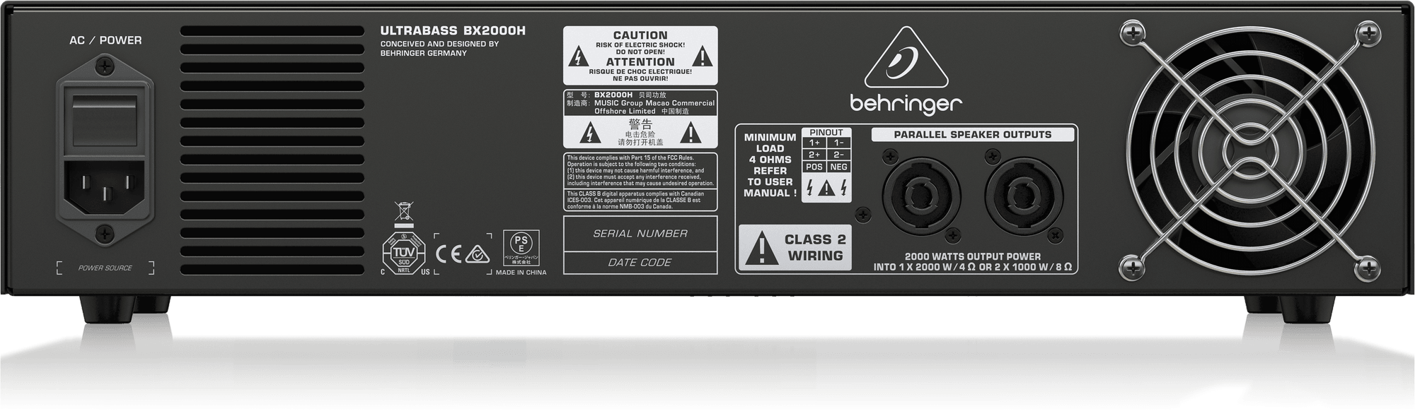 Behringer BX2000H 2,000-Watt Class-D Bass Amplifier With Mosfet Preamp, Compressor And Dynamizer Technology | BEHRINGER , Zoso Music