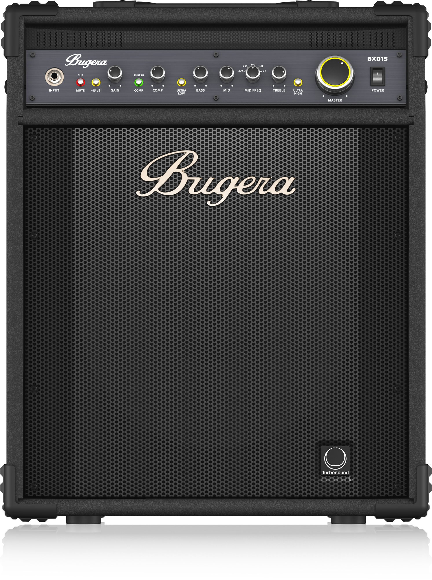 BUGERA BXD15 1000-WATT BASS AMPLIFIER WITH ORIGINAL 15" TURBOSOUND SPEAKER, MOSFET PREAMP, COMPRESSOR AND DYNAMIZER TECHNOLOGY | BUGERA , Zoso Music