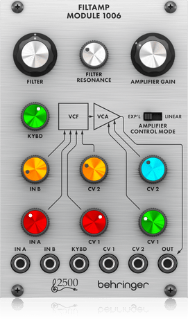 Behringer 1006 Filtamp 24 dB Low-Pass VCF and VCA Eurorack Module | BEHRINGER , Zoso Music