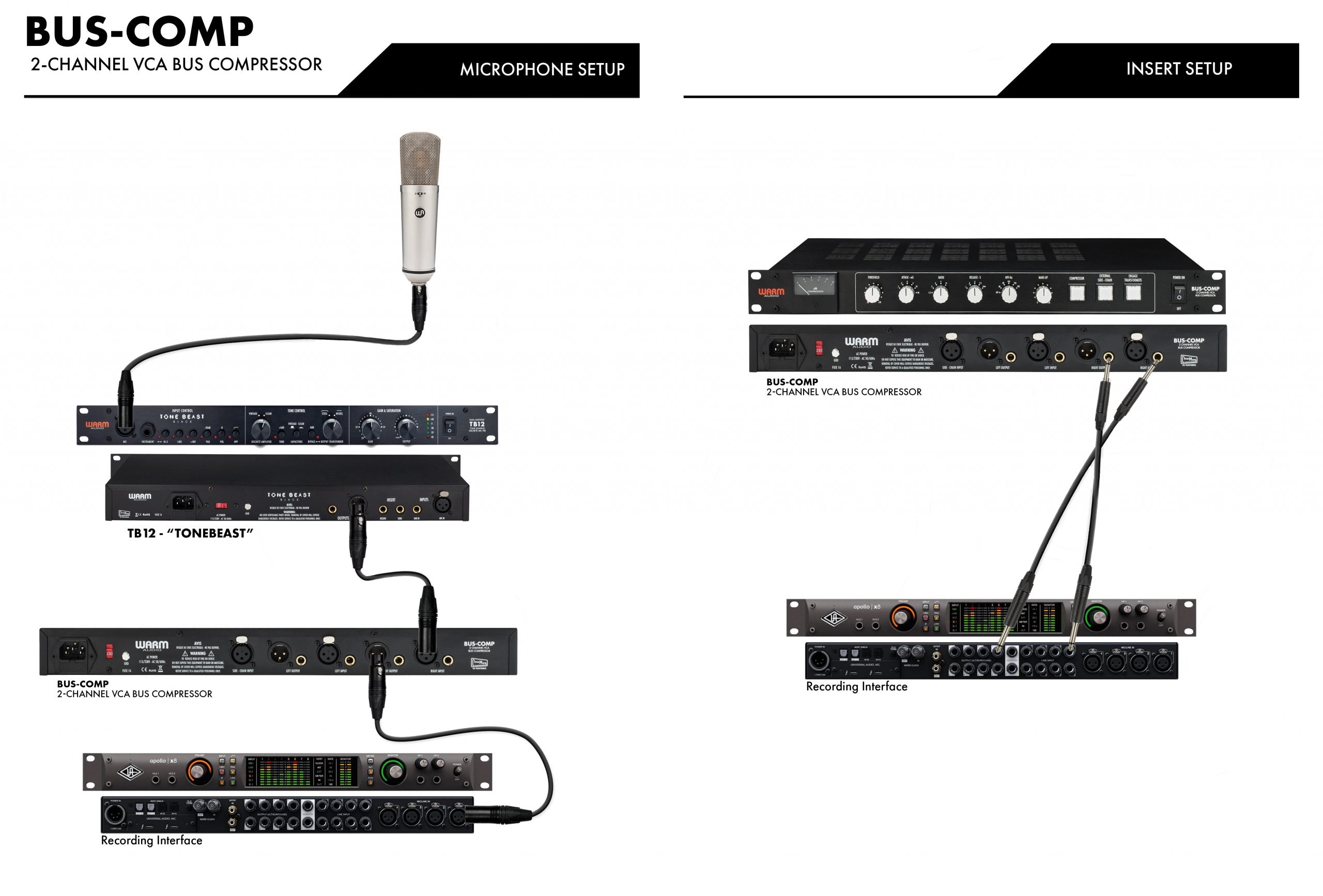 WARM AUDIO BUS-COMP 2-CHANNEL STEREO VCA BUS COMPRESSOR