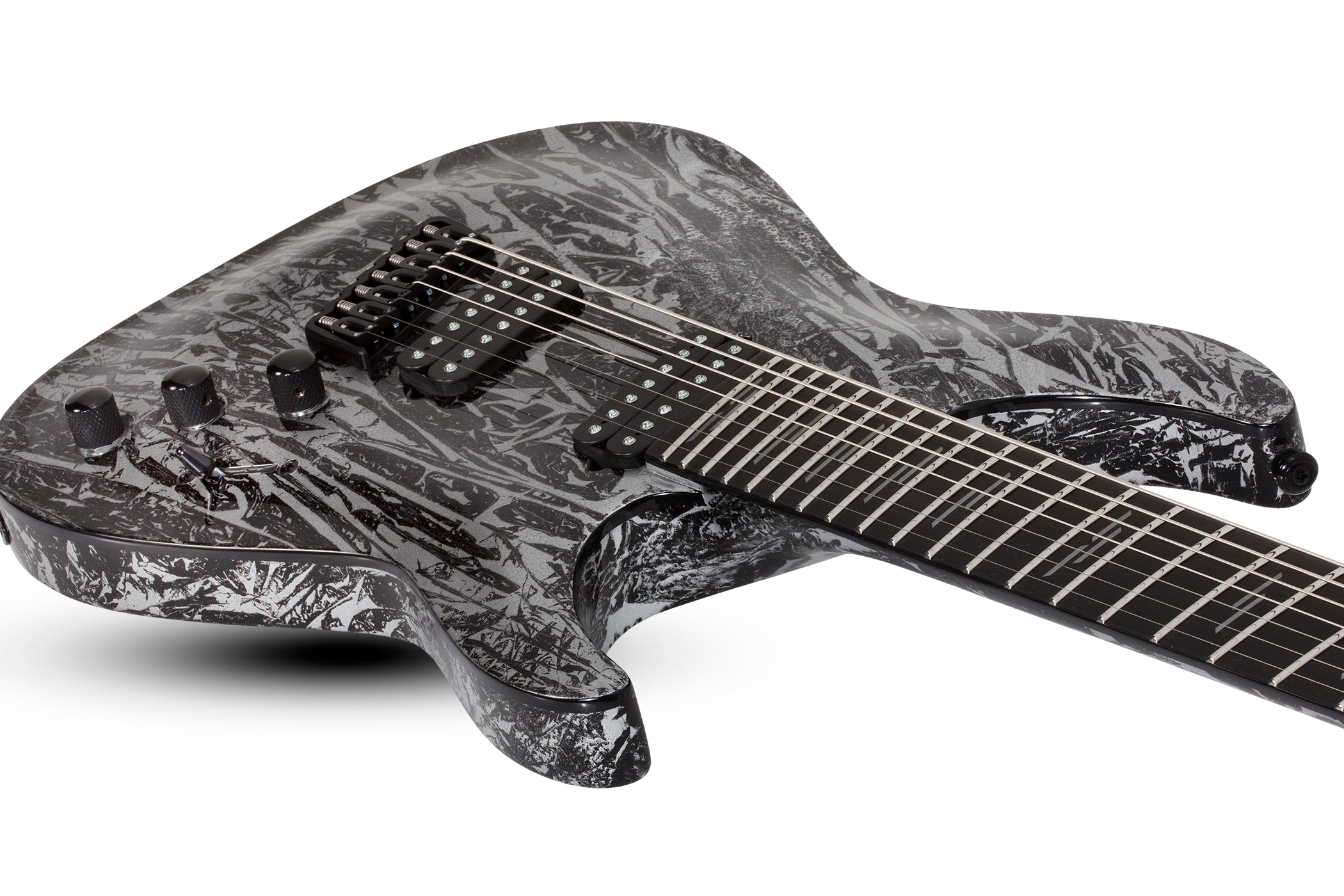 SCHECTER C-7 MS SILVER MOUNTAIN 7 STRING ELECTRIC GUITAR- BLACK AND SILVER (1462) MADE IN KOREA, SCHECTER, ELECTRIC GUITAR, schecter-electric-guitar-c-7-ms-slvm7-bs, ZOSO MUSIC SDN BHD