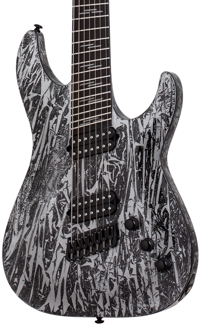 SCHECTER C-7 MS SILVER MOUNTAIN 7 STRING ELECTRIC GUITAR- BLACK AND SILVER (1462) MADE IN KOREA, SCHECTER, ELECTRIC GUITAR, schecter-electric-guitar-c-7-ms-slvm7-bs, ZOSO MUSIC SDN BHD