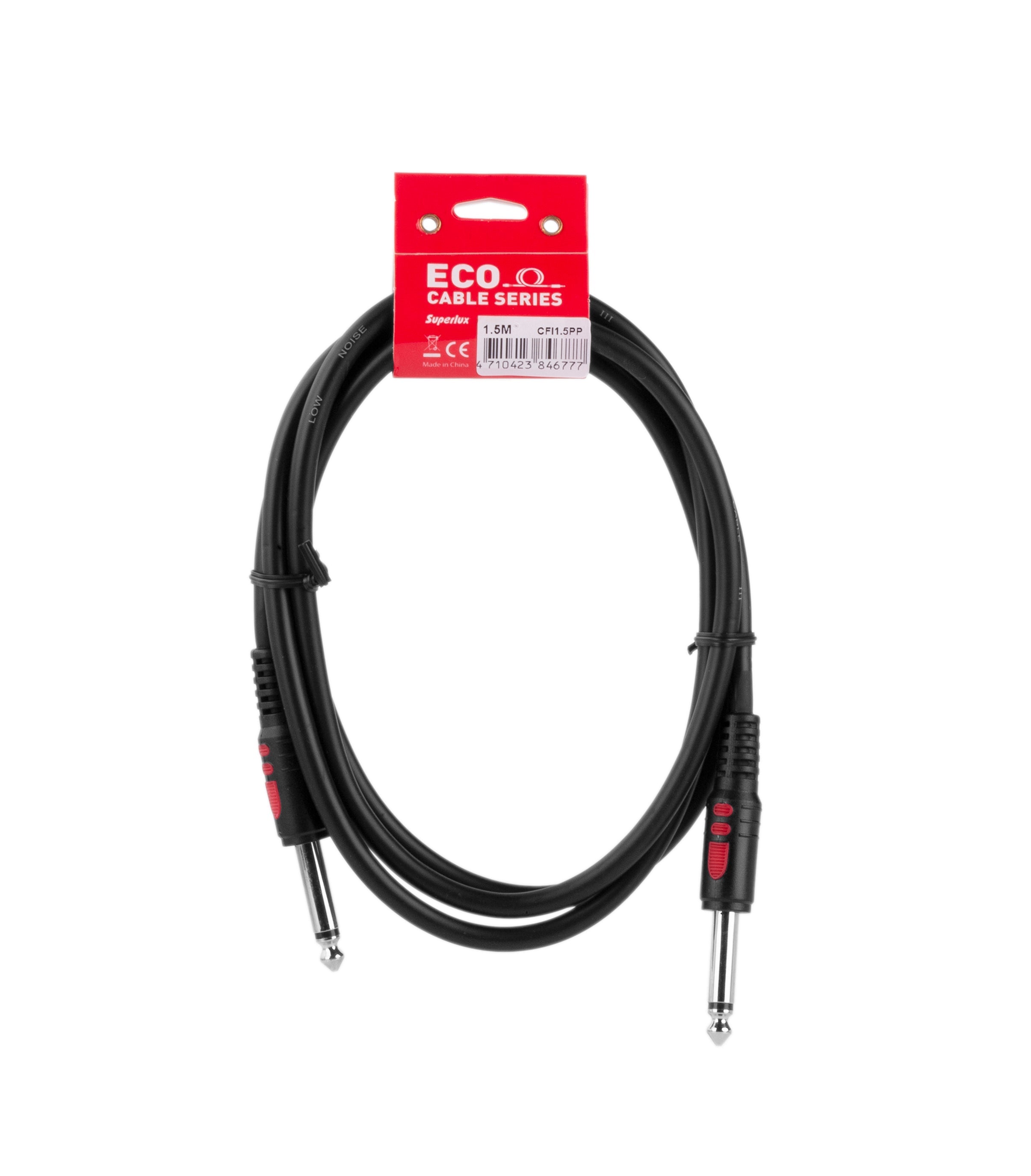 Superlux CFI Instrument/ Guitar Cable, Dual Straight 1/4