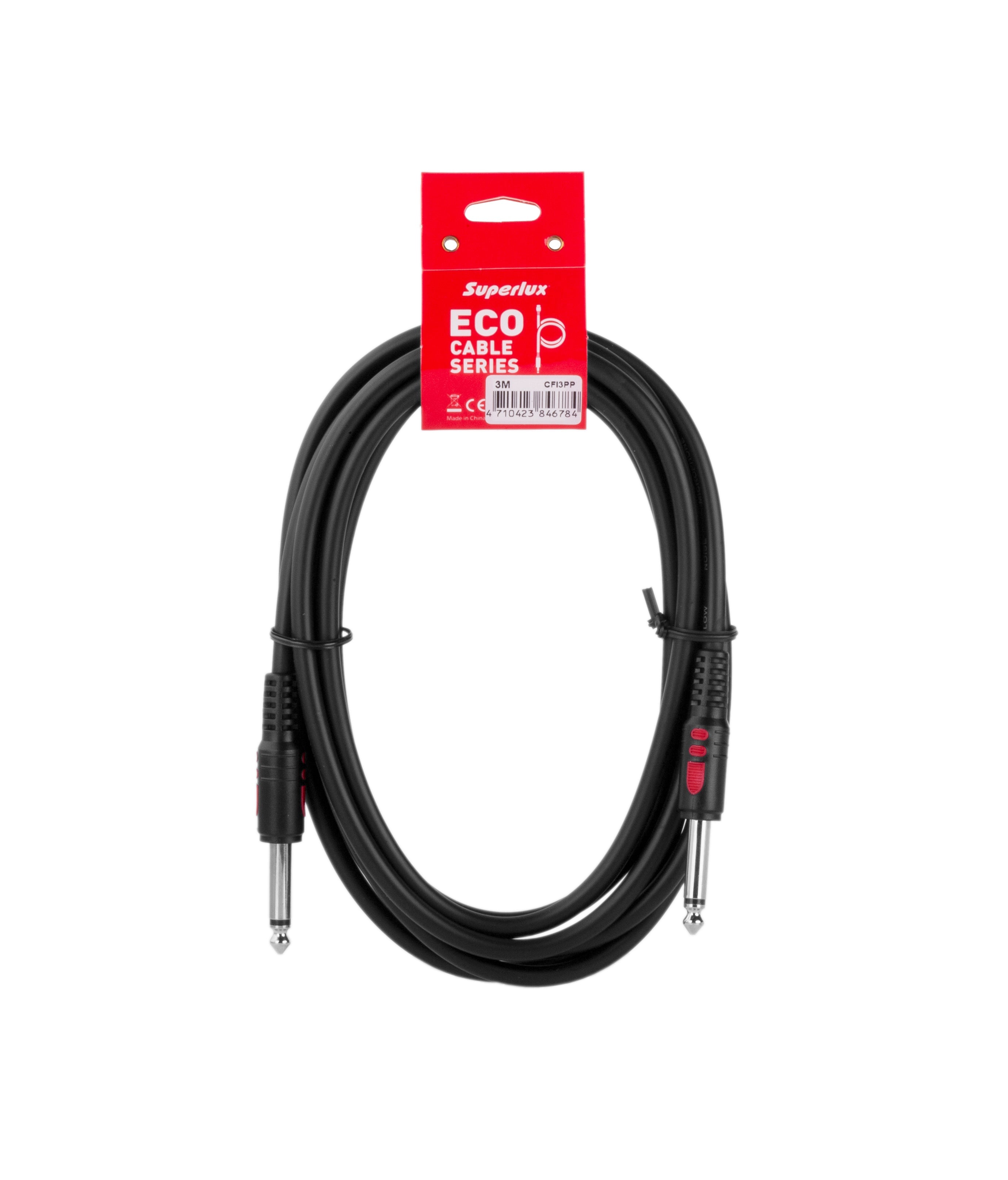 Superlux CFI Instrument/ Guitar Cable, Dual Straight 1/4