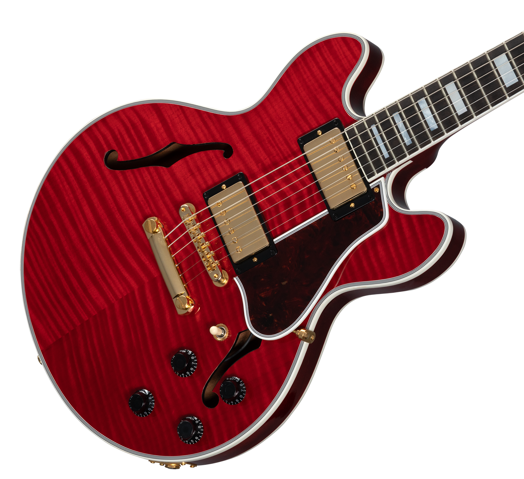 Gibson CS-356 Figured Top w/ Ebony Fingerboard Gloss Electric Guitar, Faded Cherry