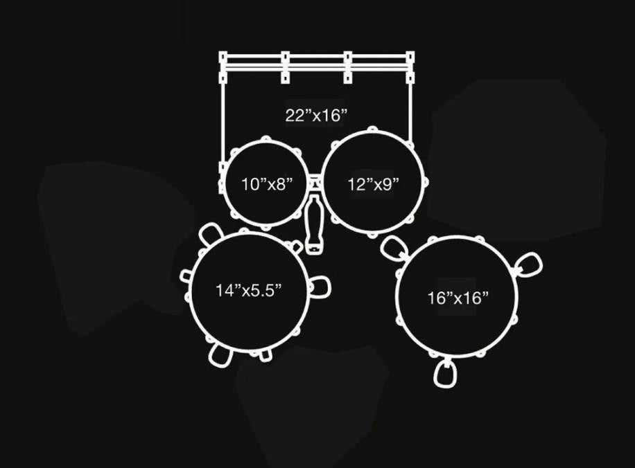 Pearl Roadshow Drum Set 5-Piece Complete Kit W/out Cymbals and Stands, Jet Black |  PEARL |  DRUM-ACOUSTIC |  Zoso Music