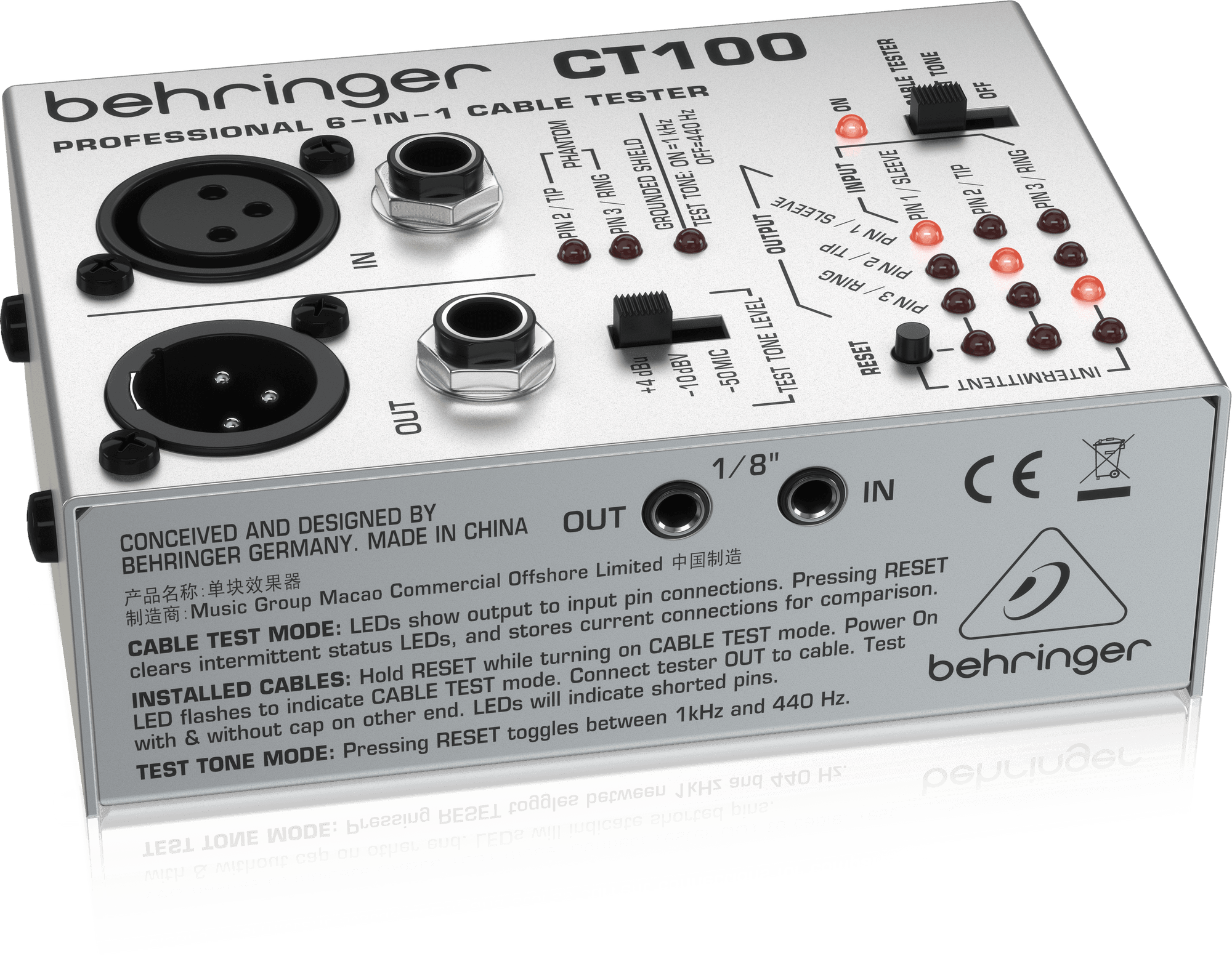 Behringer CT100 6-in-1 Cable Tester (CT-100) | BEHRINGER , Zoso Music