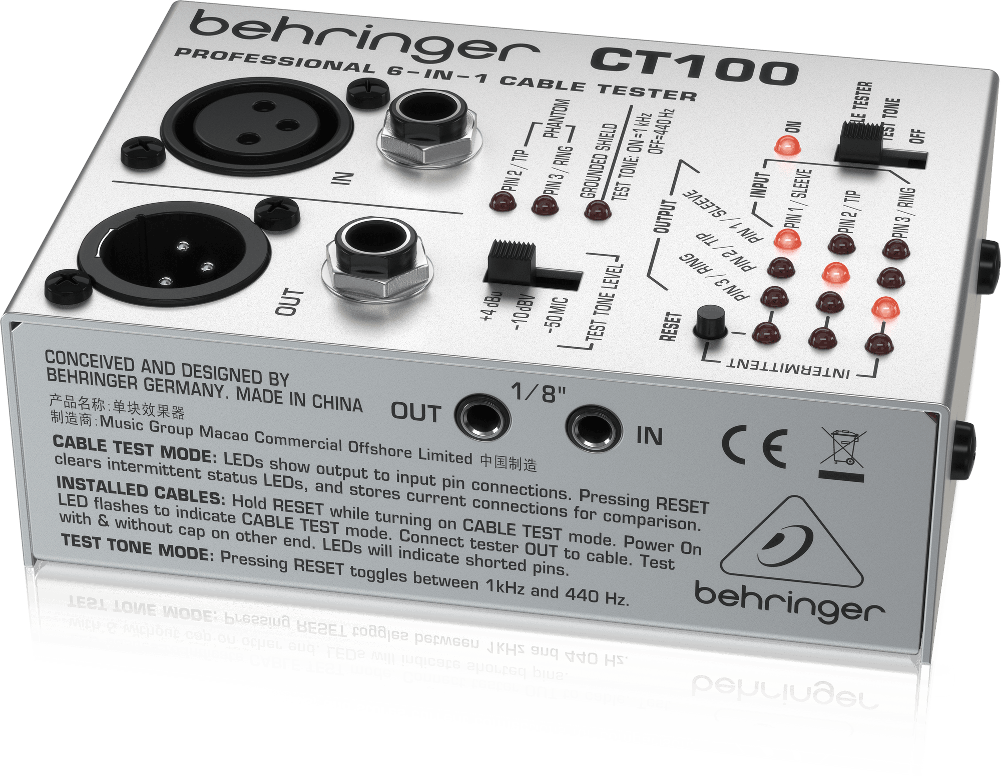 Behringer CT100 6-in-1 Cable Tester (CT-100) | BEHRINGER , Zoso Music