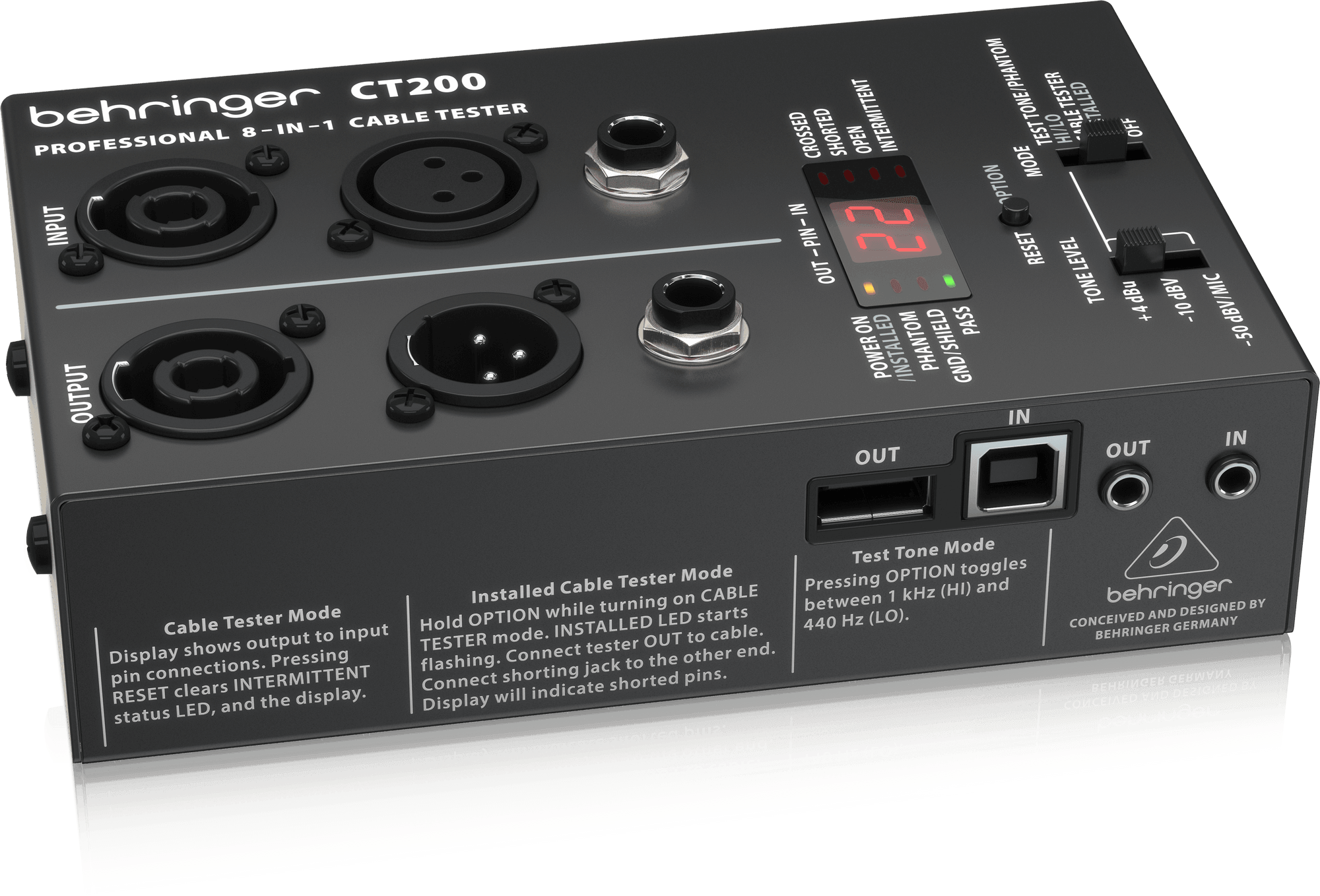 Behringer CT200 8-in-1 Cable Tester (CT-200) | BEHRINGER , Zoso Music