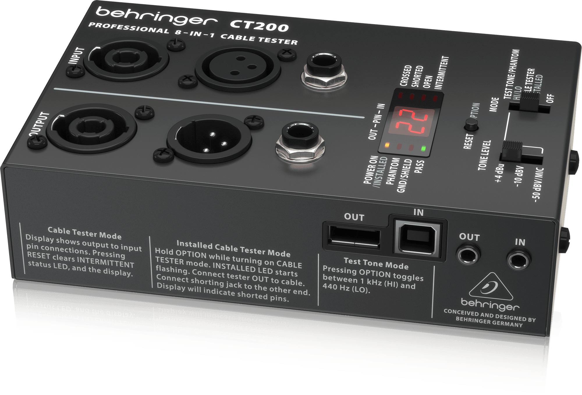 Behringer CT200 8-in-1 Cable Tester (CT-200) | BEHRINGER , Zoso Music