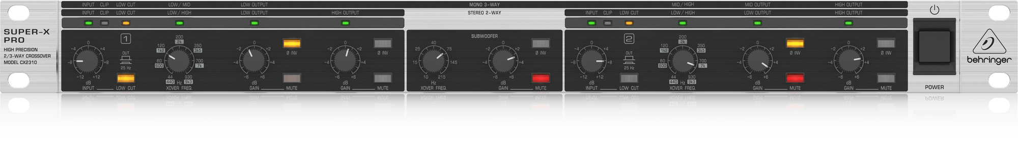 Behringer Super-X Pro CX2310 V2 Stereo 2-way/Mono 3-way Crossover | BEHRINGER , Zoso Music