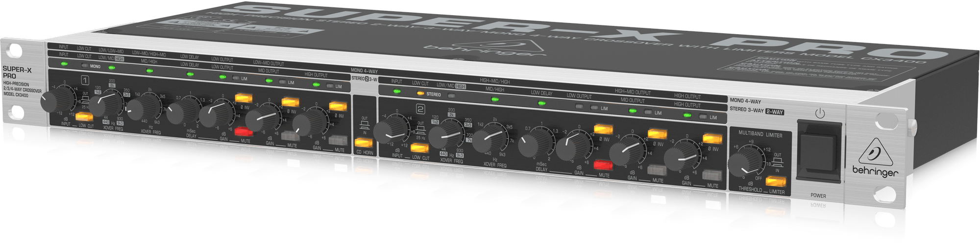 Behringer Super-X Pro CX3400 V2 2-/3-way Stereo, 4-way Mono Crossover (CX-3400 / CX3400V2) | BEHRINGER , Zoso Music