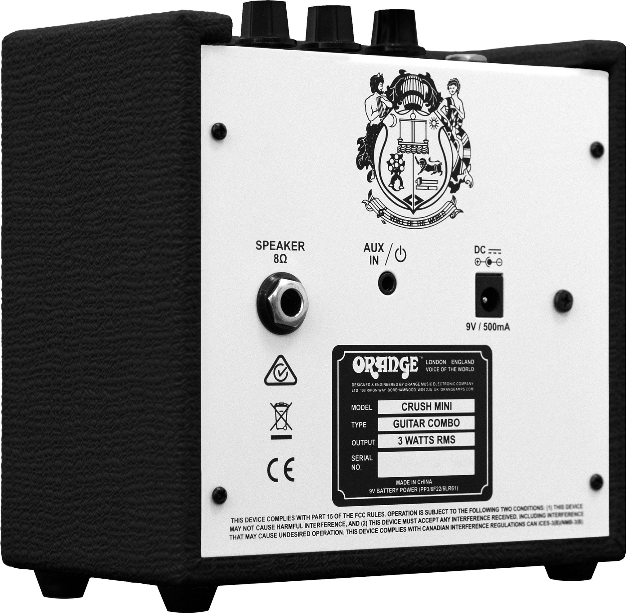 ORANGE CRUSH MINI 3 WATT AMP BLACK, ORANGE, GUITAR AMPLIFIER, orange-crush-mini-3-watt-amp-black, ZOSO MUSIC SDN BHD