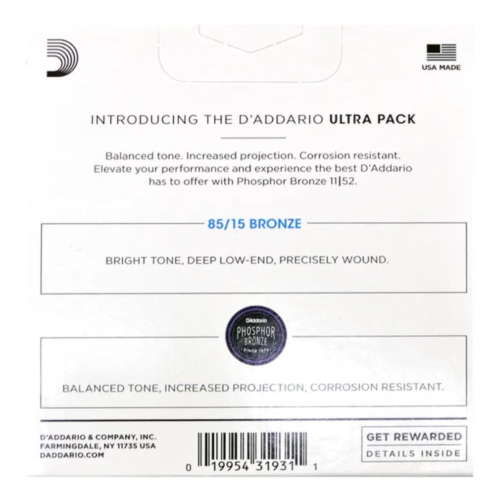 D'ADDARIO EZ910-EJ26 ACOUSTIC GUITAR STRING ULTRA PACK BUNDLE