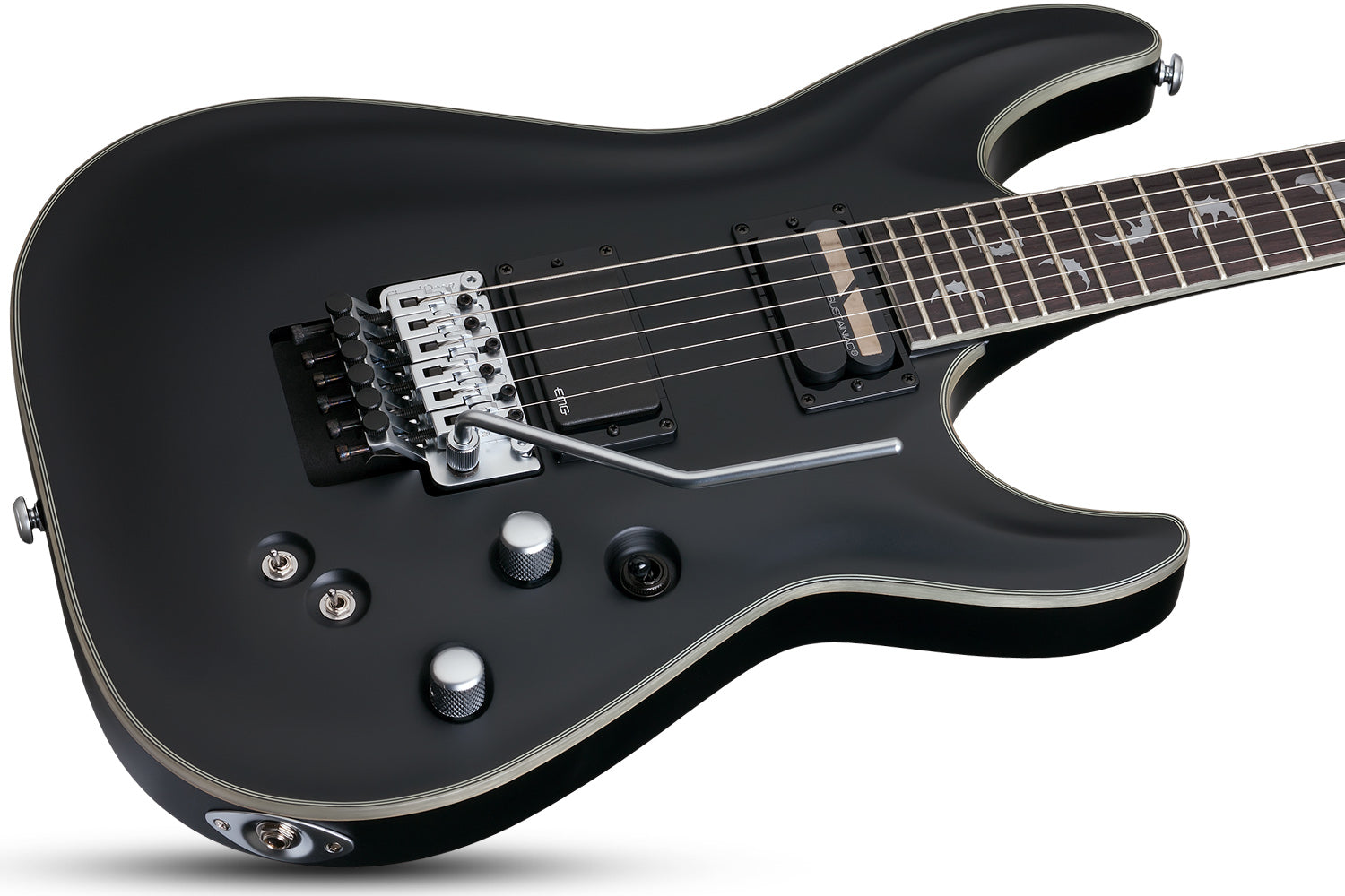 SCHECTER DAMIEN PLATINUM 6 FLOYD ROSE-S - SATIN BLACK (1189) MADE IN KOREA, SCHECTER, ELECTRIC GUITAR, schecter-electric-guitar-damienplatinum6-fr-s-sb, ZOSO MUSIC SDN BHD