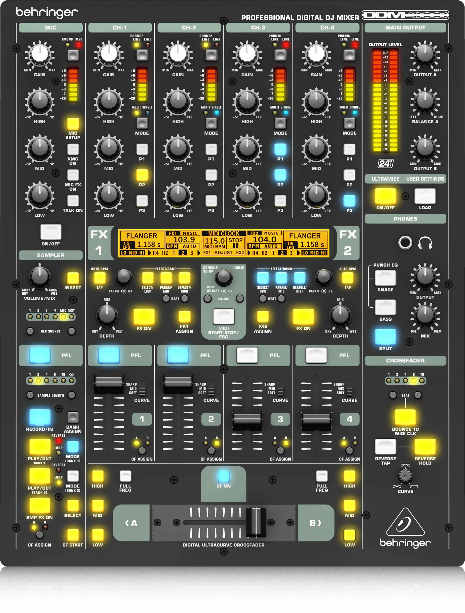 Behringer DDM4000 5-channel Digital DJ Mixer | BEHRINGER , Zoso Music