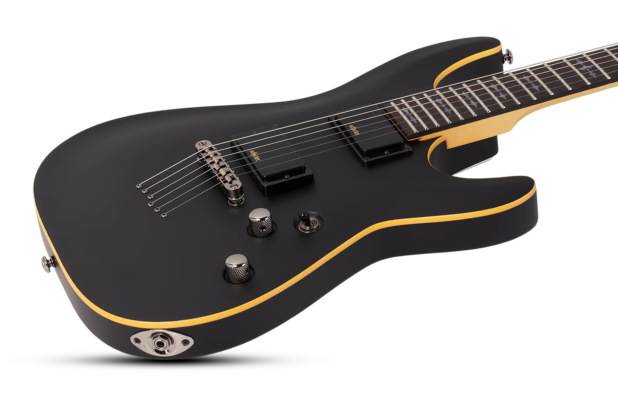 SCHECTER DEMON-6 ELECTRIC GUITAR - AGED BLACK SATIN (3660) MADE IN INDONESIA, SCHECTER, ELECTRIC GUITAR, schecter-electric-guitar-demon6-abs, ZOSO MUSIC SDN BHD
