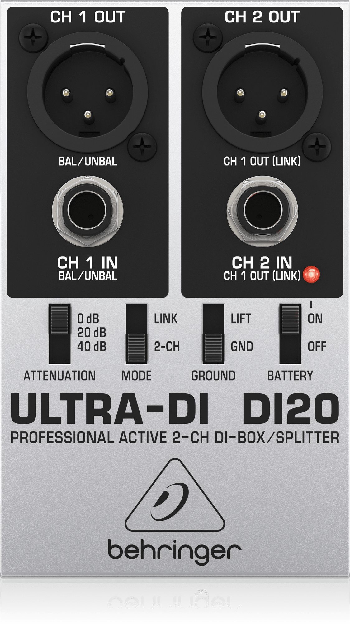 Behringer Ultra-DI DI20 2-channel Active Direct Box / Splitter (DI-20) | BEHRINGER , Zoso Music