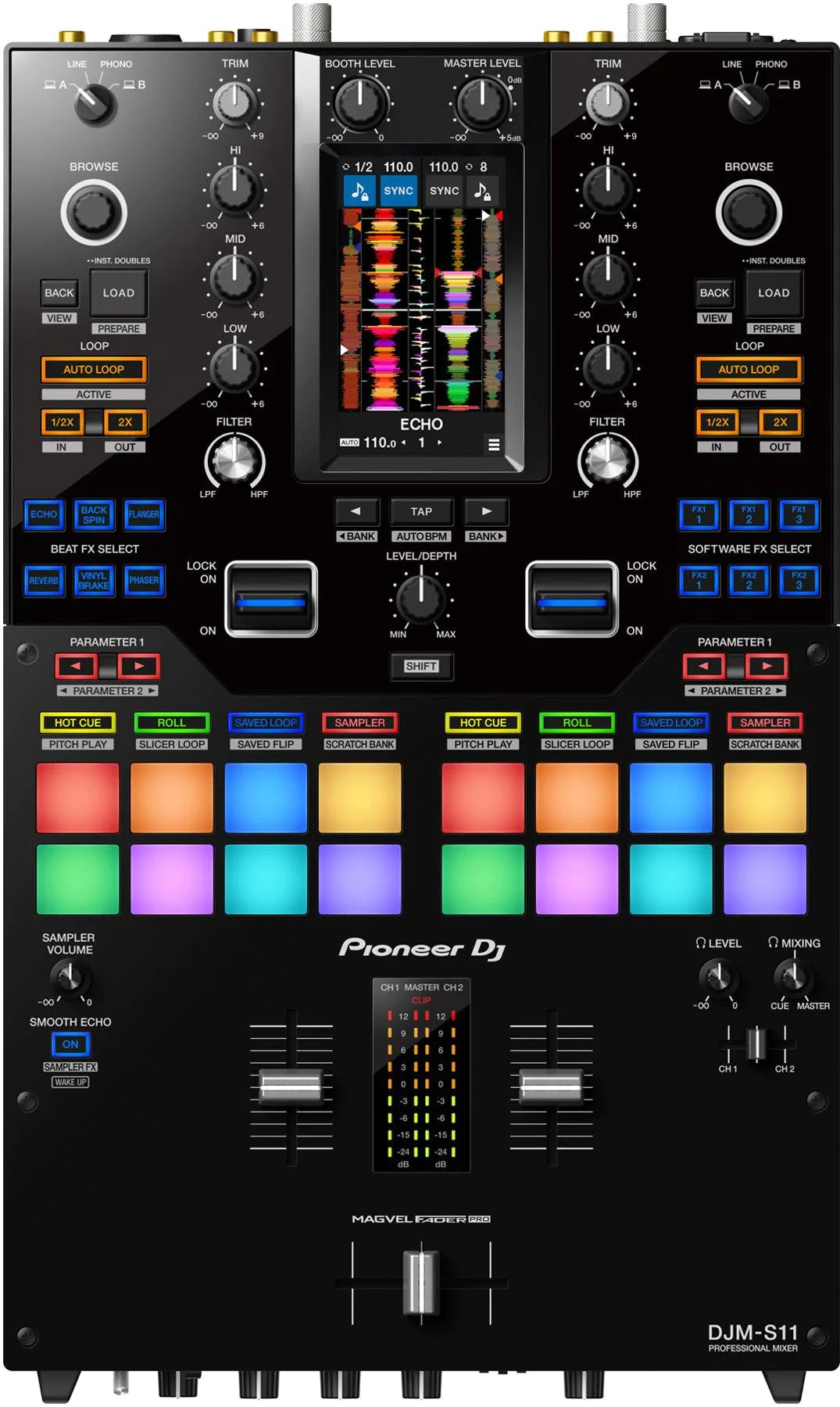 Pioneer DJM-S11 Professional Scratch Style 2-channel DJ Mixer | Zoso Music Sdn Bhd