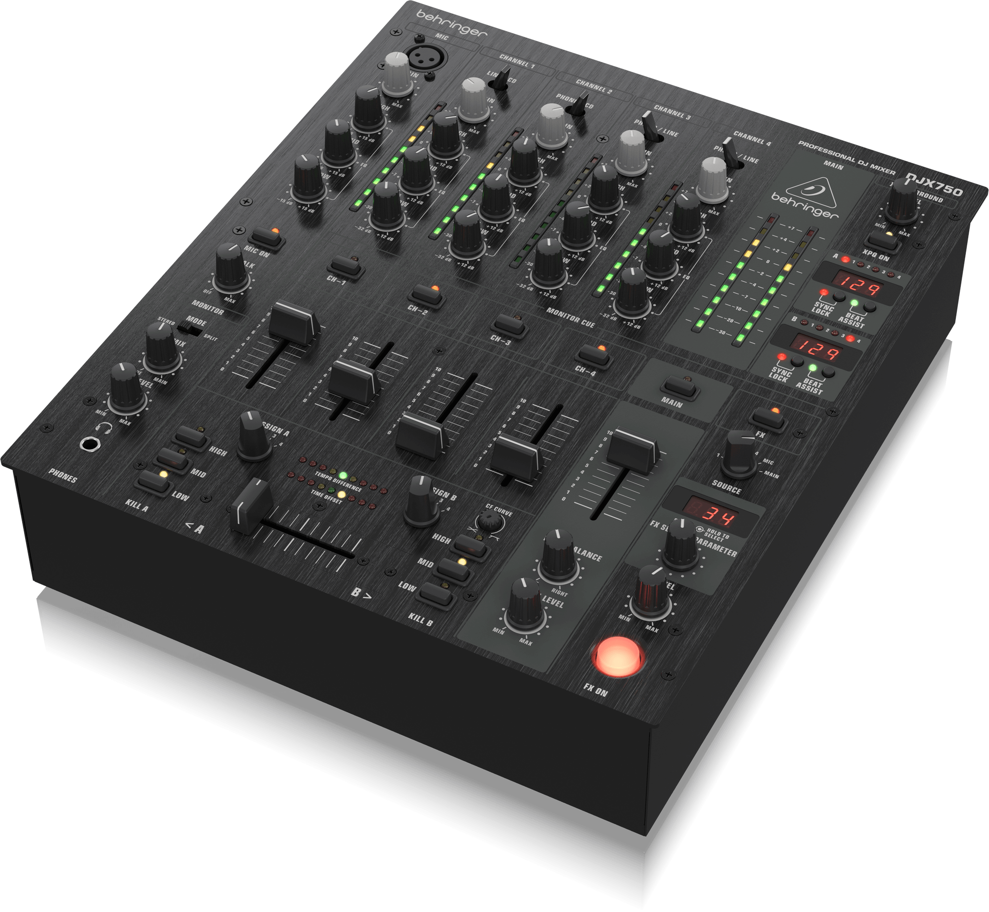 Behringer Pro Mixer DJX750 4-channel DJ Mixer | BEHRINGER , Zoso Music