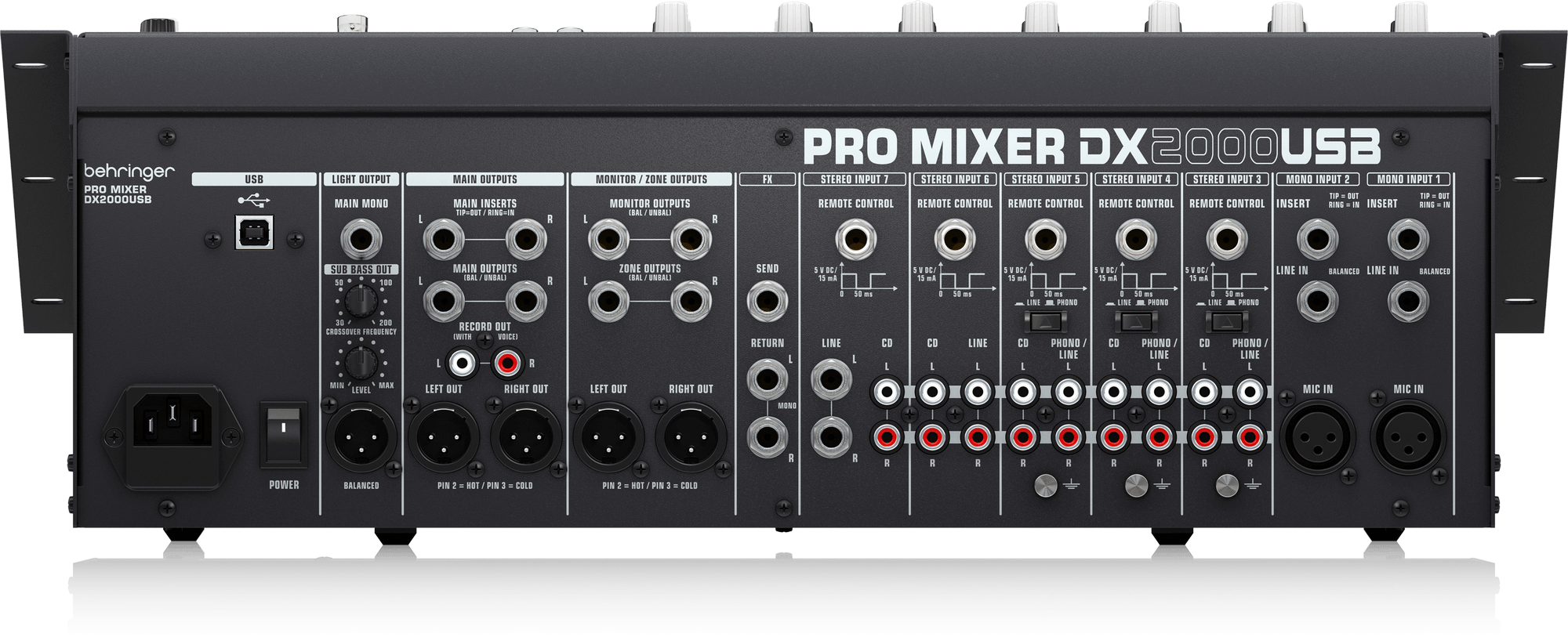 Behringer Pro Mixer DX2000USB 7-channel DJ Mixer | BEHRINGER , Zoso Music