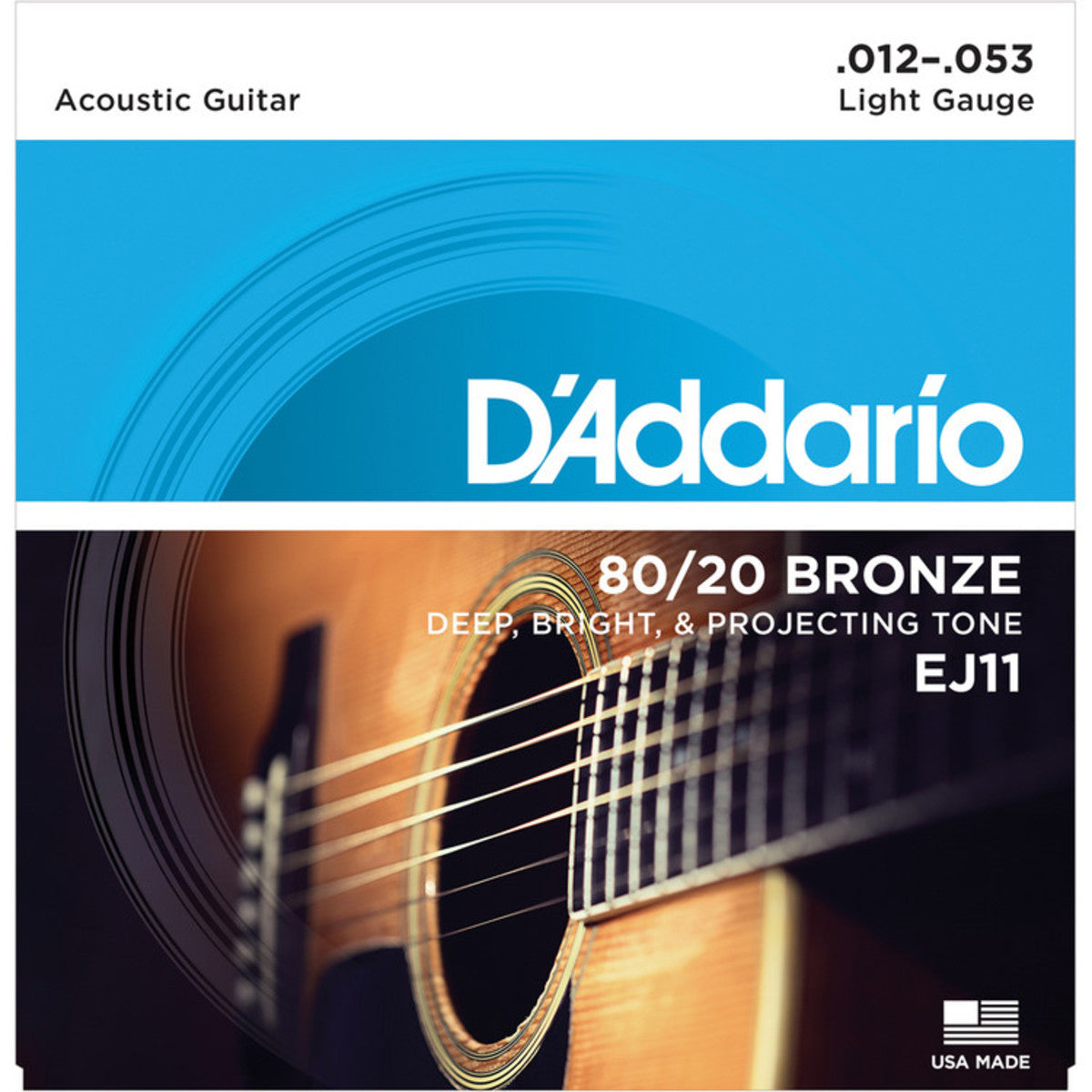 D'ADDARIO EJ11 80/20 BRONZE ACOUSTIC GUITAR STRINGS, LIGHT, 12-53 | D'ADDARIO , Zoso Music