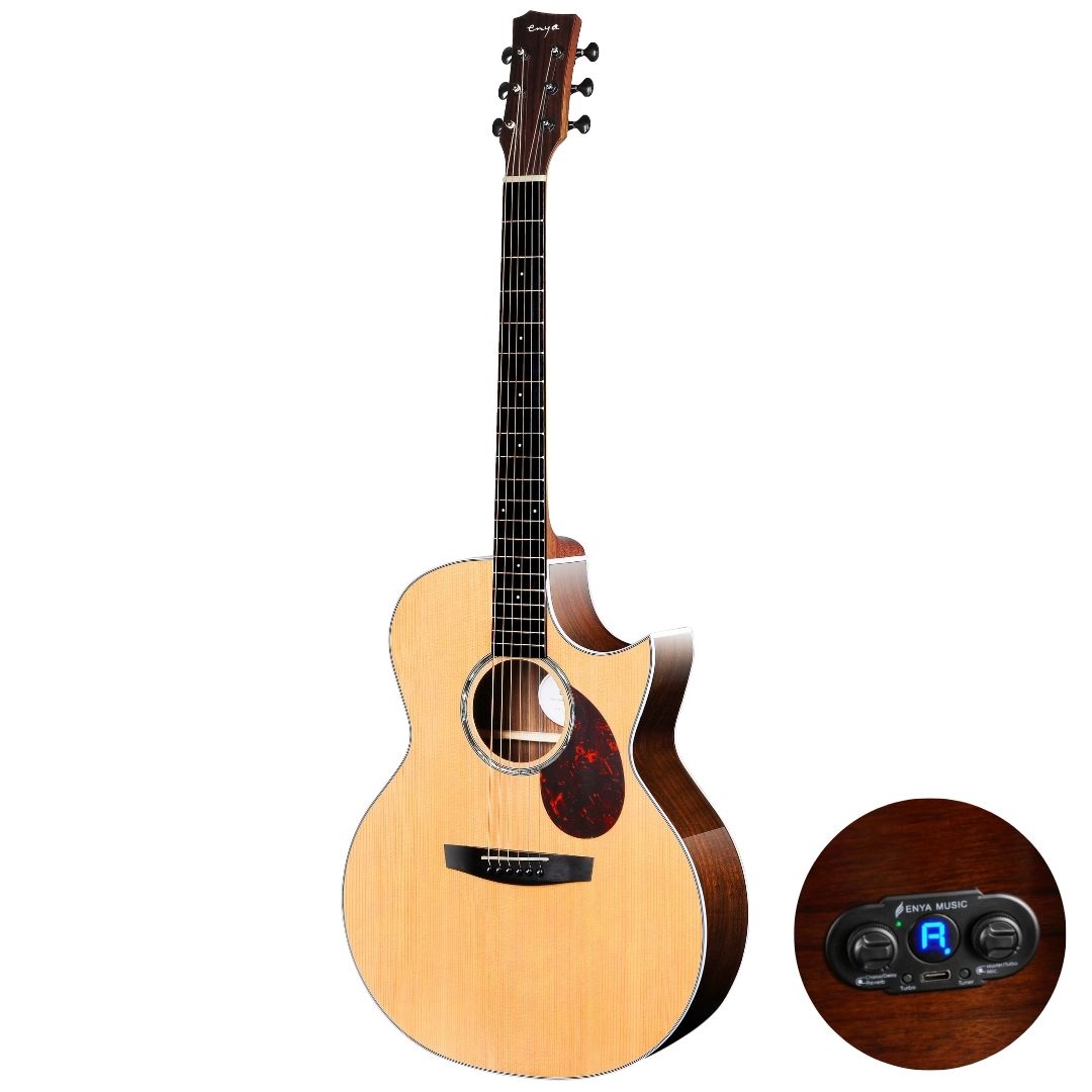 Enya EA-Q1e 41" Acoustic Guitar Solid Sitka Spruce Top With Transacoustic Pickup Pack With Bag Accessories | ENYA , Zoso Music