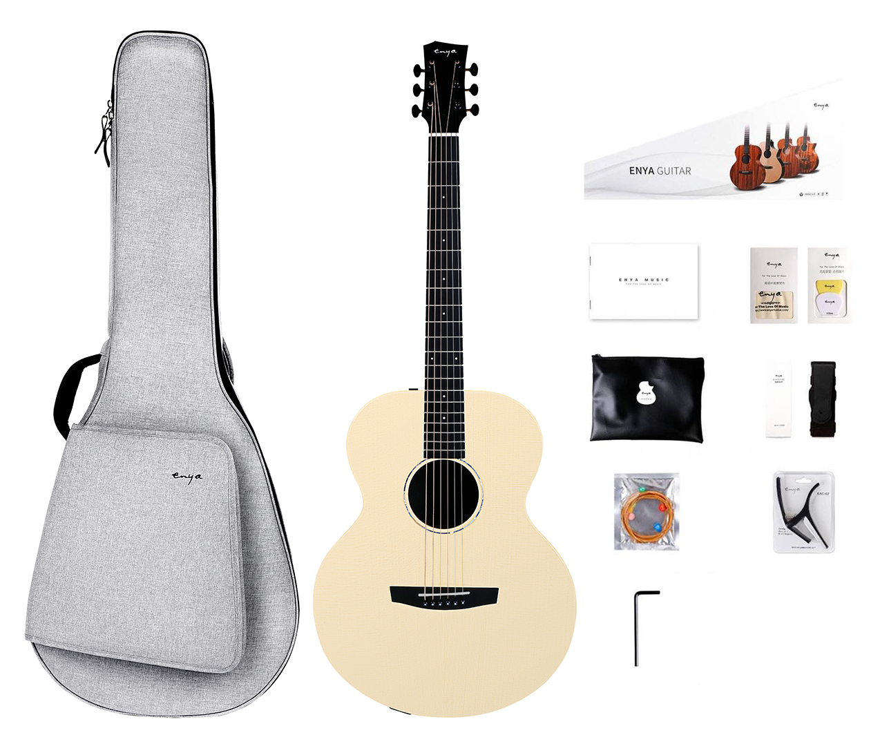 Enya EM-X2e 36" Solid Top Acoustic Guitar EQ With Bag And Accessories | ENYA , Zoso Music