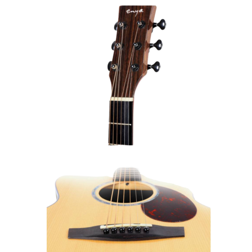 Enya ED-Q1e 41" Acoustic Guitar Solid Sitka Spruce Top & Transacoustic Pickup With Bag And Accessories | ENYA , Zoso Music