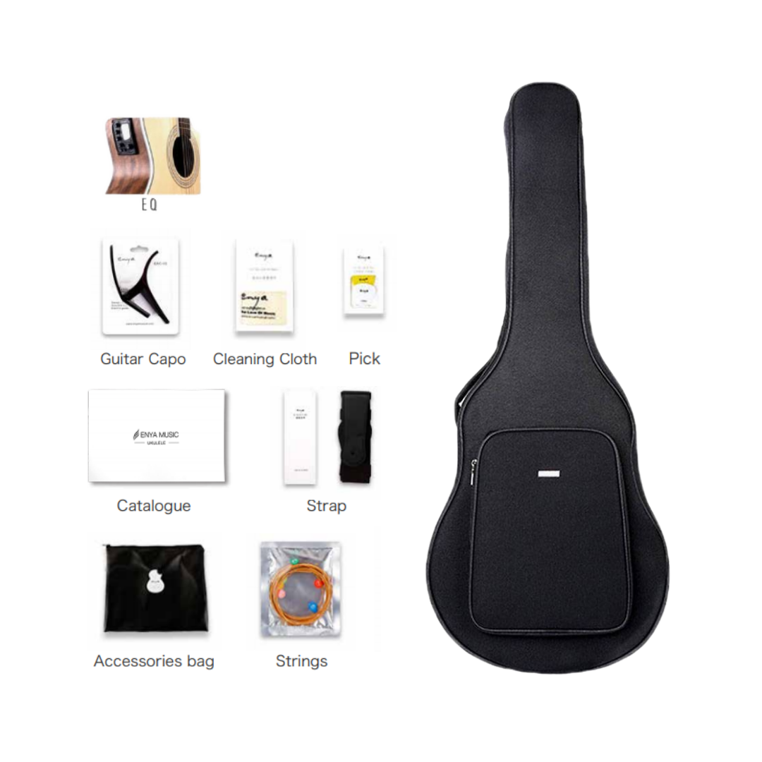 Enya ED-18NACe 41" Acoustic Guitar Aaa Englemann Spruce Top & Klt T1 EQ With Bag And Accessories | ENYA , Zoso Music