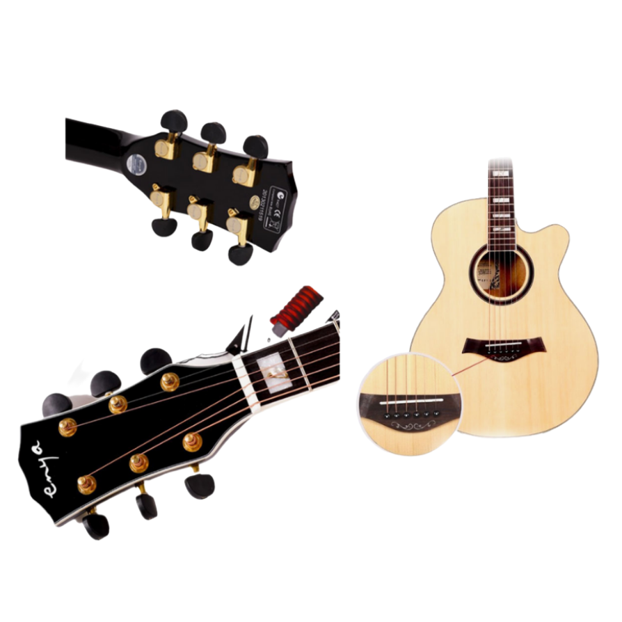 Enya EF-18NACe 40" Folk Acoustic Guitar KLT-1 EQ Cutaway Natural With Bag And Accessories | ENYA , Zoso Music