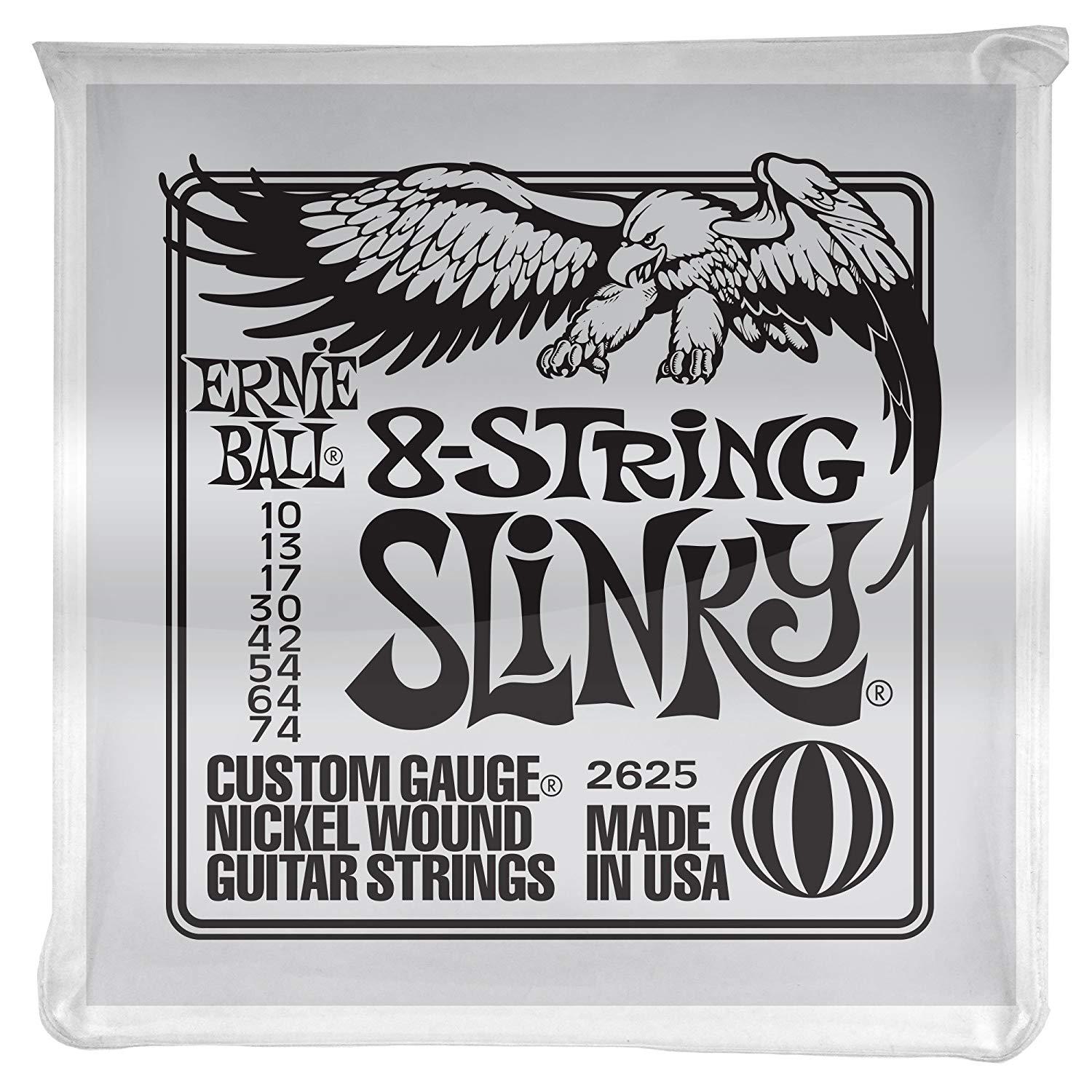 ERNIE BALL 2625 8-STRING SLINKY NICKEL WOUND SET.010 - .074 | ERNIE BALL , Zoso Music