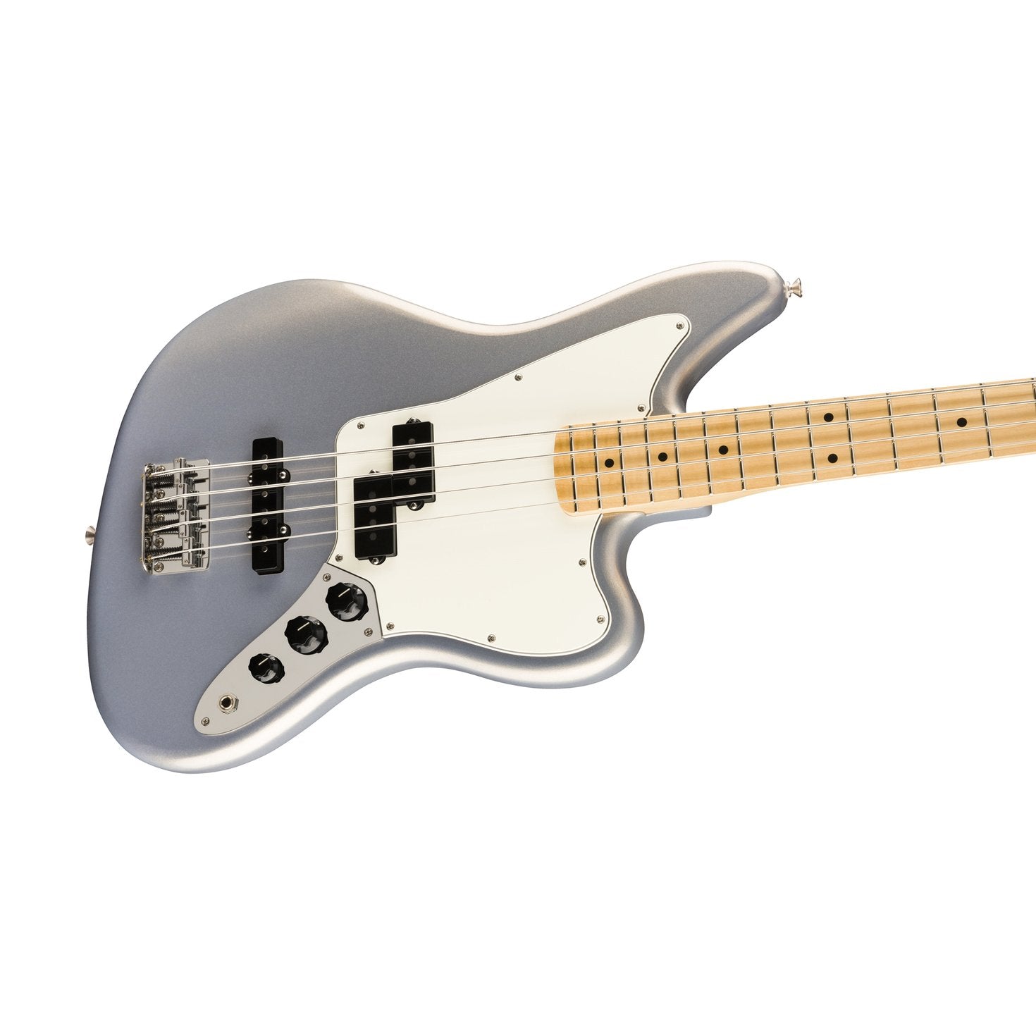 Fender Player Jaguar Bass Guitar, Maple FB, Silver, FENDER, BASS GUITAR, fender-bass-guitar-f03-014-9302-581, ZOSO MUSIC SDN BHD