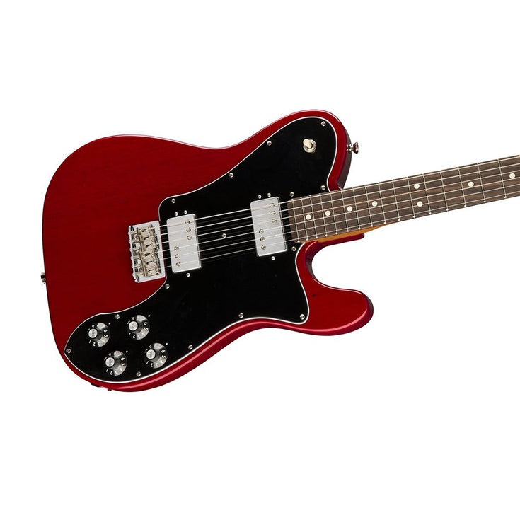 Fender Ltd Ed American Professional Mahogany Telecaster Deluxe Shawbucker, Crimson Red Transparent
