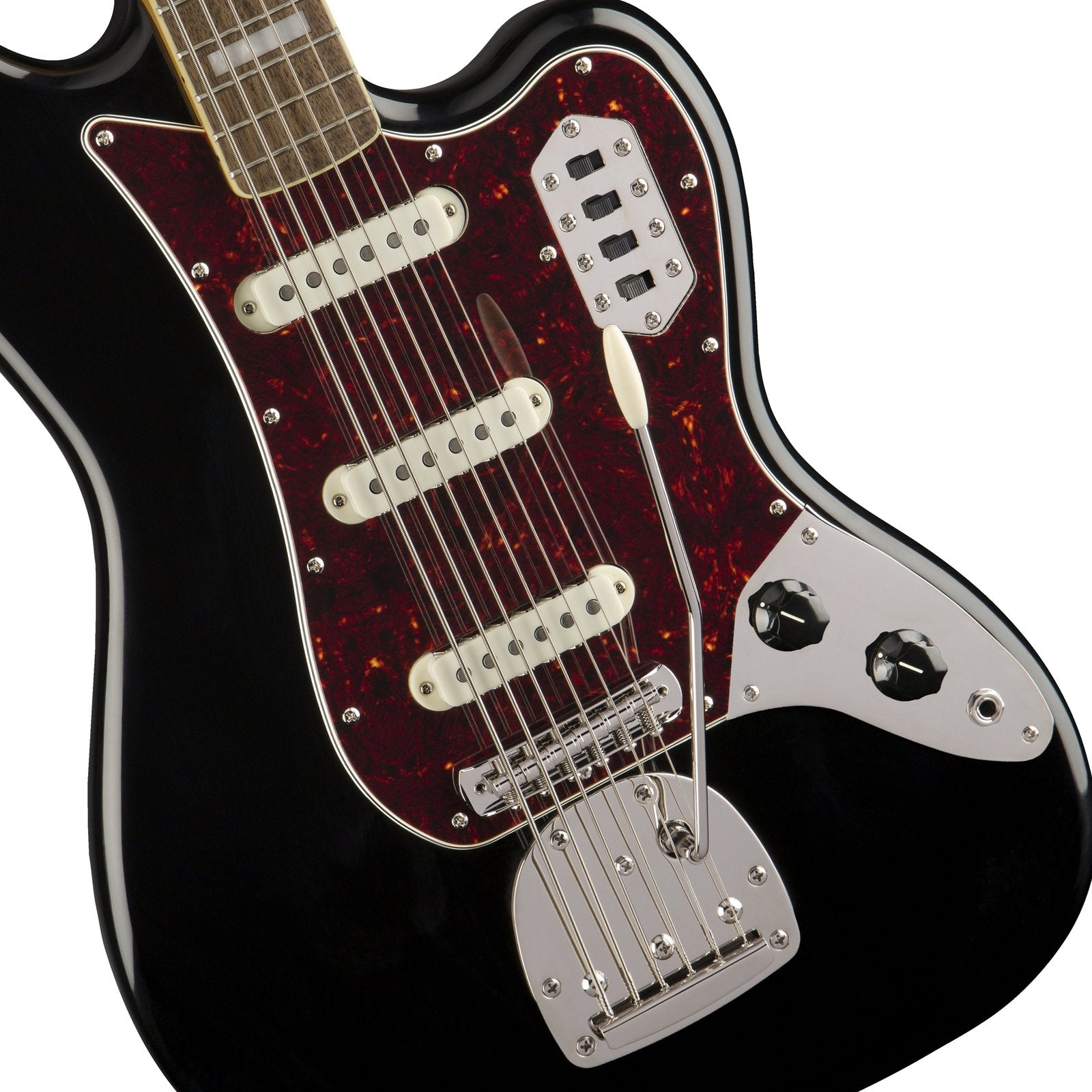 Squier Classic Vibe Bass VI Electric Guitar, Laurel FB, Black, SQUIER BY FENDER, BASS GUITAR, squier-by-fender-bass-guitar-037-4580-506, ZOSO MUSIC SDN BHD