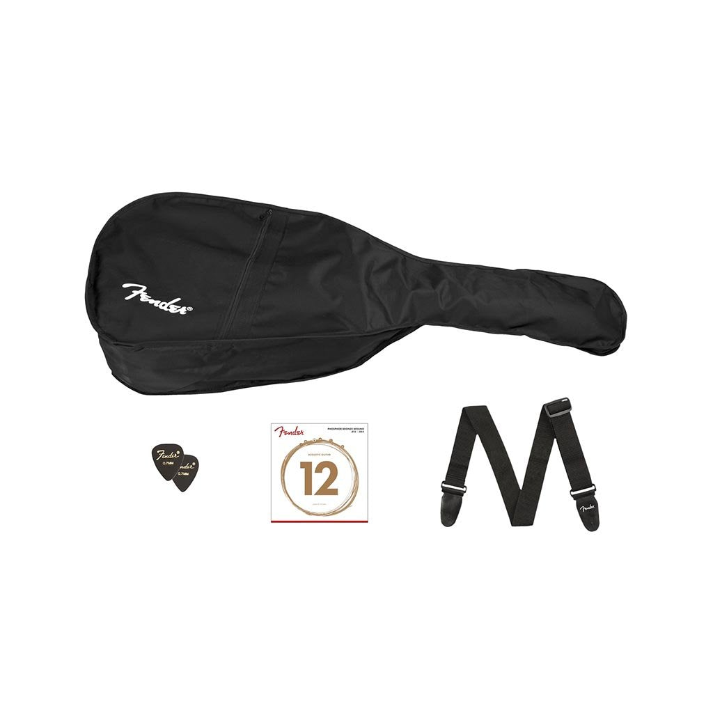 Fender CC-60S Concert Acoustic Guitar Pack V2, Walnut FB, Black, FENDER, ACOUSTIC GUITAR, fender-acoustic-package-f03-097-0150-406, ZOSO MUSIC SDN BHD