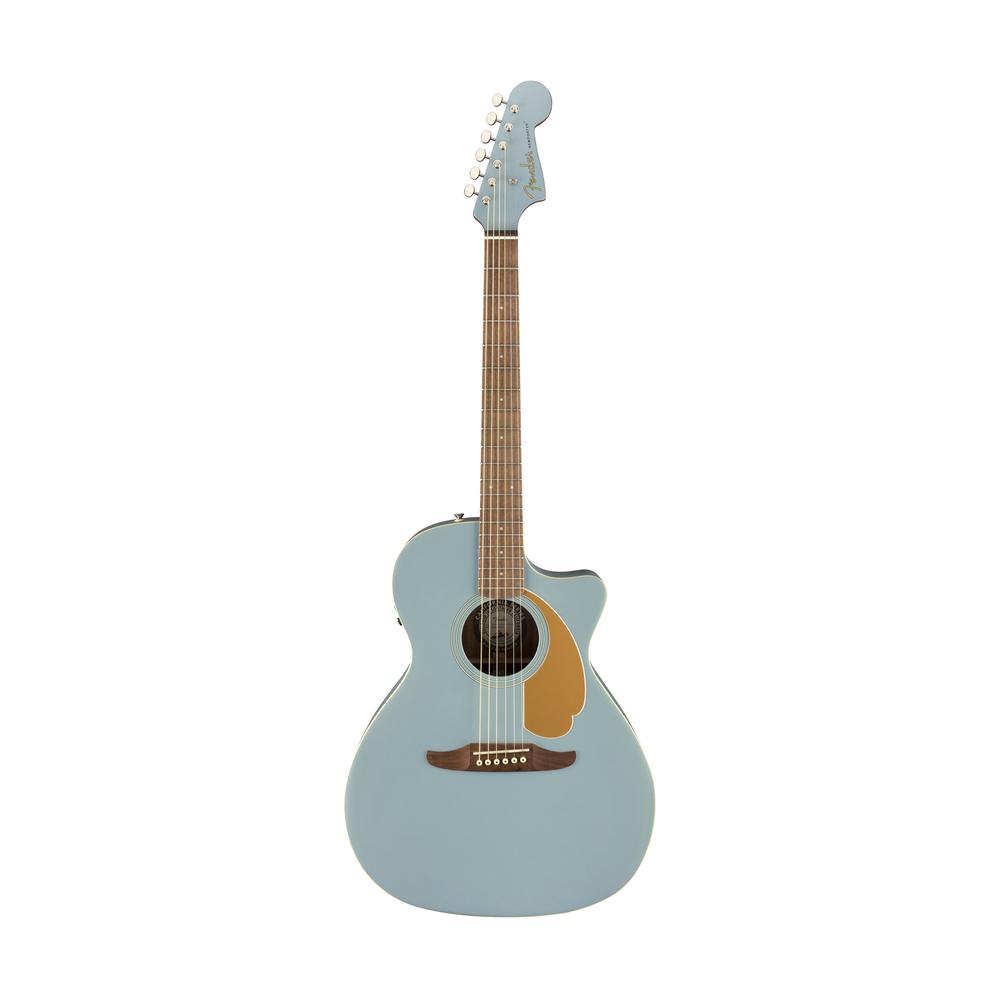 Fender California Newporter Player Medium-Sized Acoustic Guitar, Walnut FB, Ice Blue Satin, FENDER, ACOUSTIC GUITAR, fender-acoustic-guitar-f03-097-0743-062, ZOSO MUSIC SDN BHD