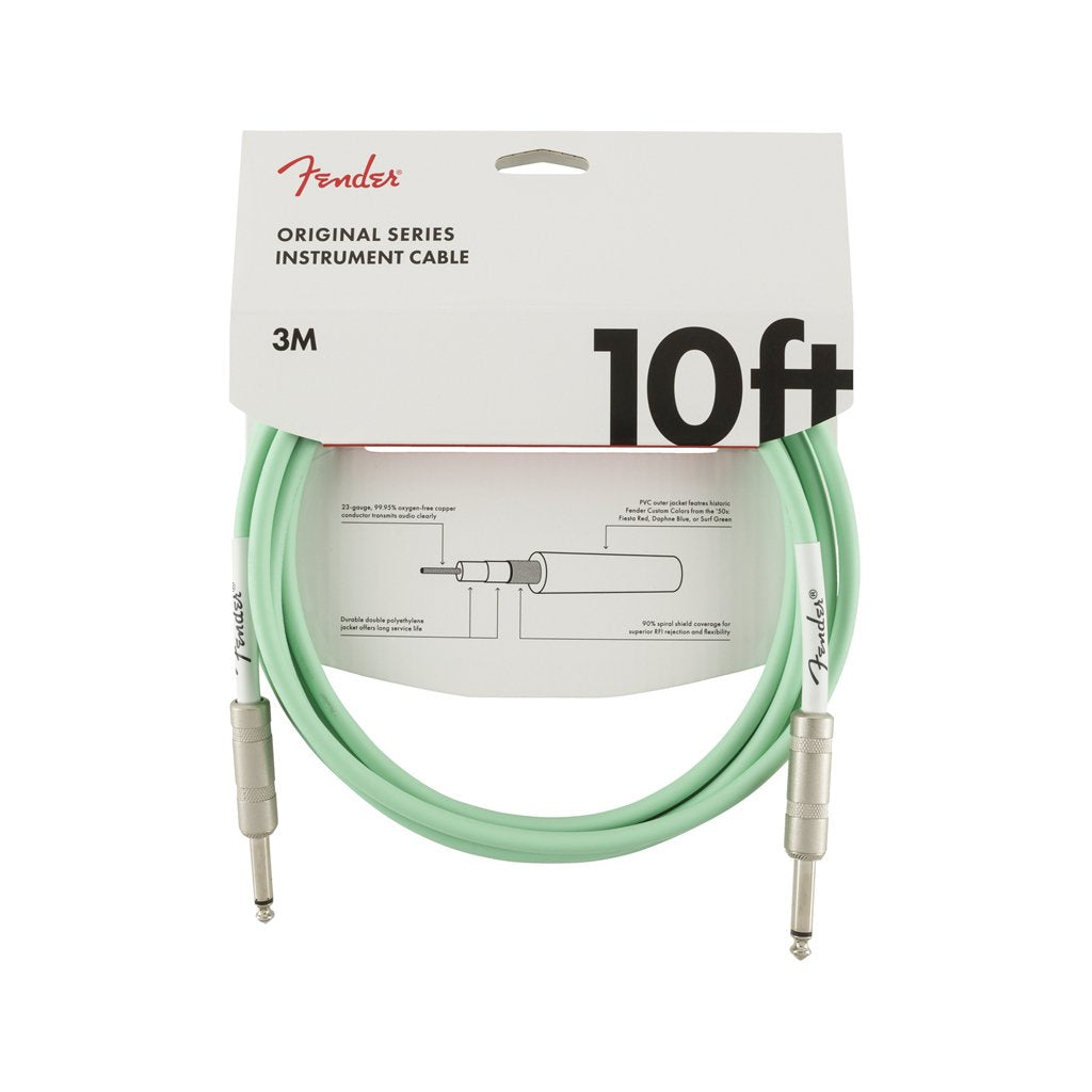 Fender Original Series Instrument Cable, 10ft, Seafoam Green, FENDER, CABLES, fender-cables-f03-099-0510-058, ZOSO MUSIC SDN BHD